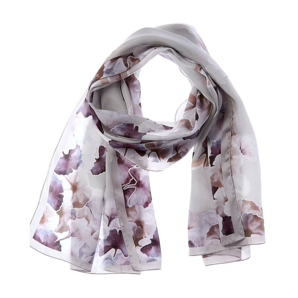 Jimmy Choo Logo Silk Scarf, Grey